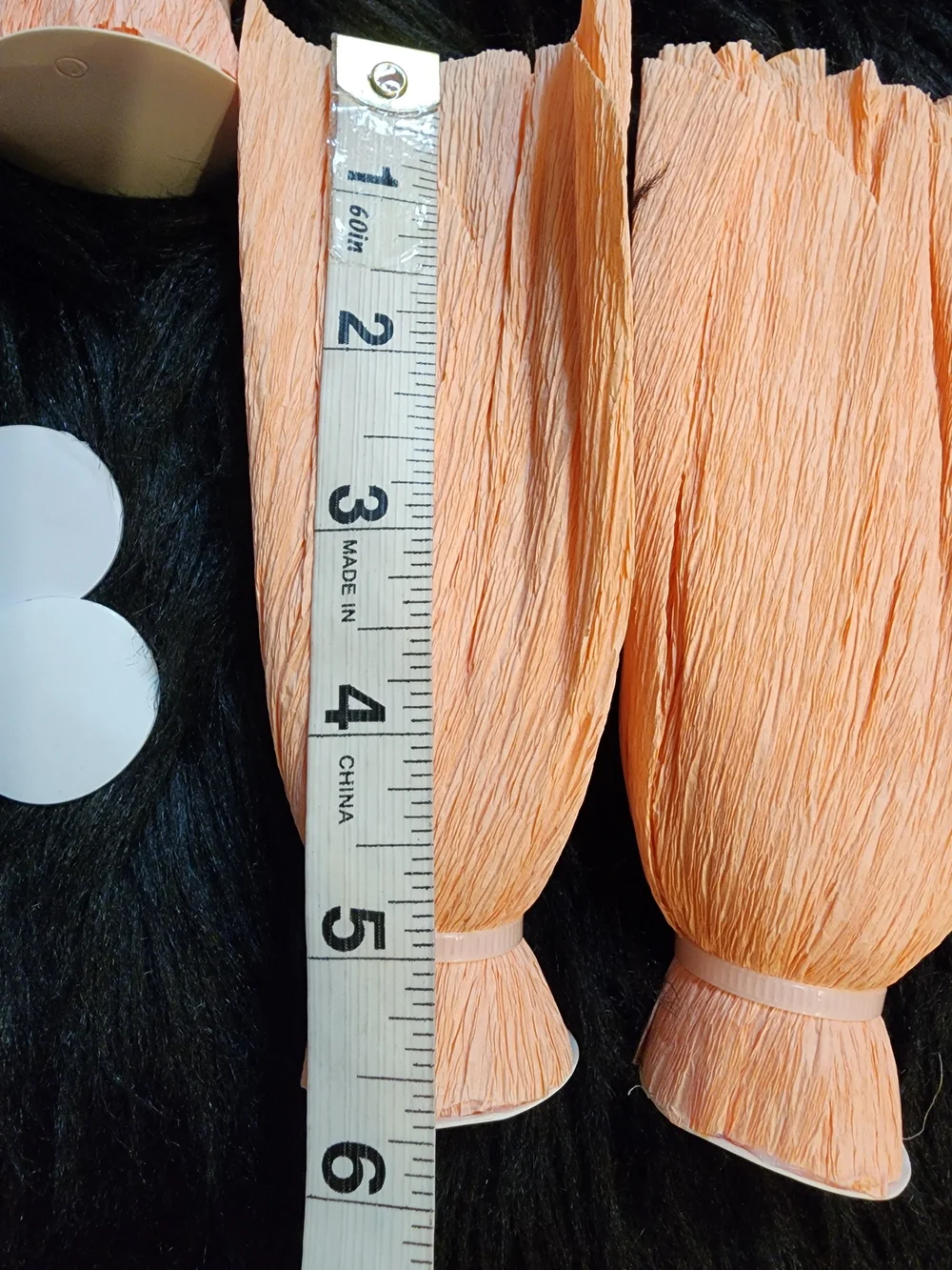 Set of 12 Peach Crepe Paper Flowers For Wedding, Birthday, Party